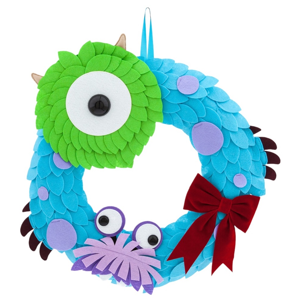 Disney Parks Pixar Monsters Inc Holiday Christmas Wreath & Sulley Stocking Set - Picture 4 of 4